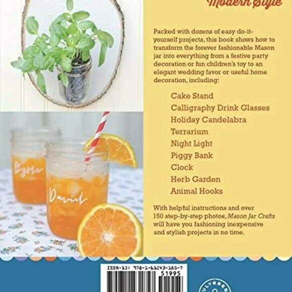 Crafts Mason Jar Book Over 150 DIY Projects Storage Decor Lauren Elise Donaldson - Picture 3 of 4
